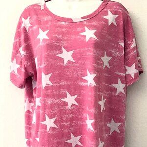 VIAMOR PINK WHITE STAR T-SHIRT